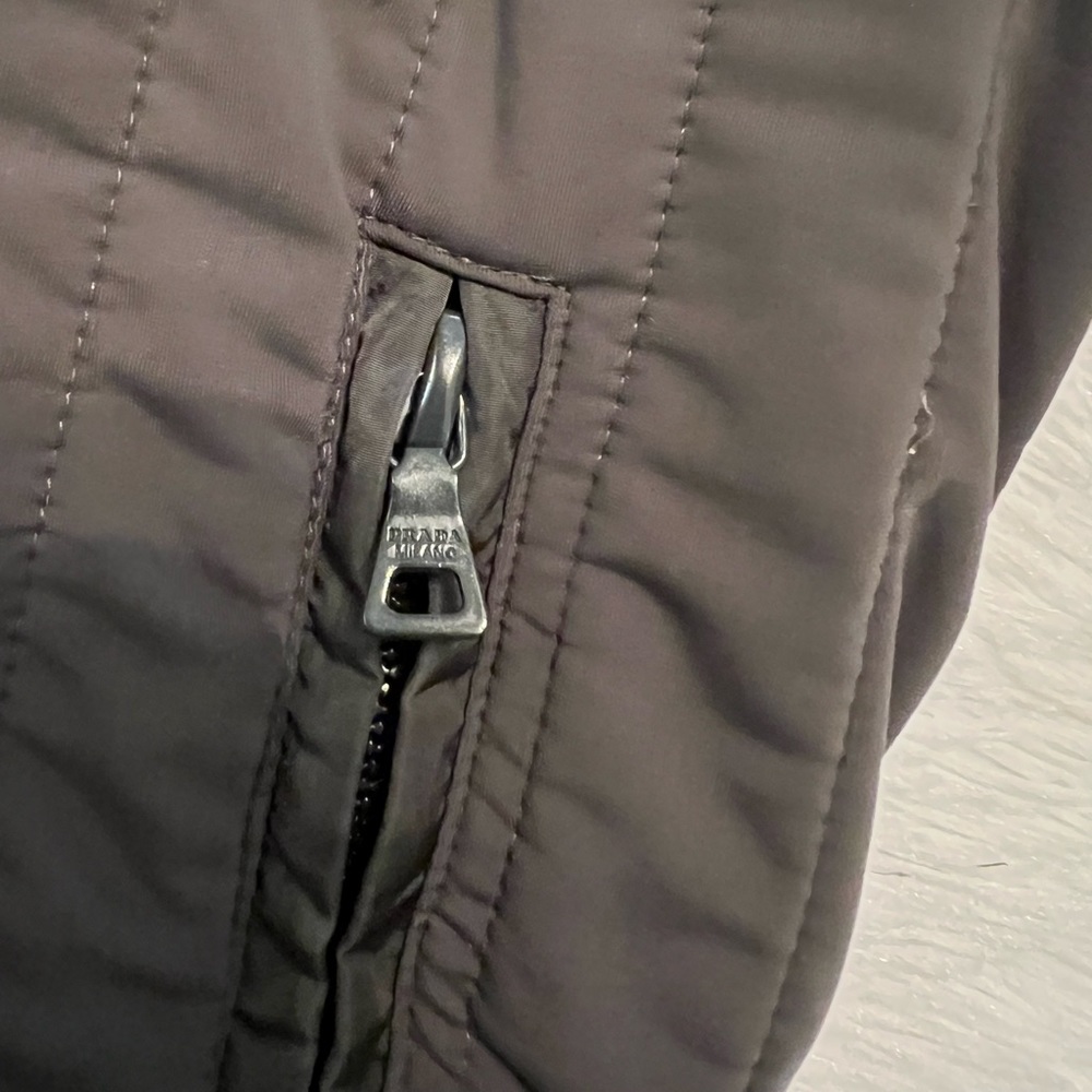 πHPπ PRADA Olive Green Quilted Double Zip Nylon Jacket - Picture 16 of 16
